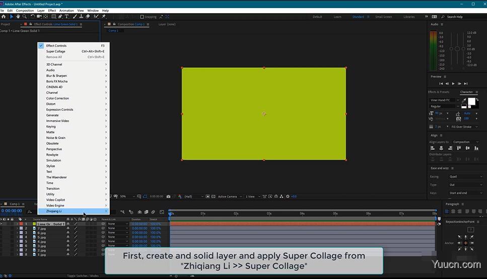 AE视频图像画面分割拼贴分屏插件 Super Collage v1.0 注册激活版+使用教程